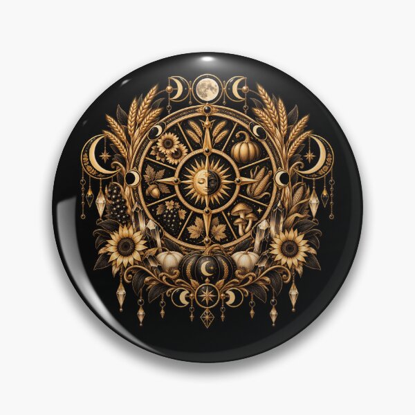 Item preview, Boho Celestial Sacred Gold Zodiac Compass Art designed and sold by BohoMysticArt.