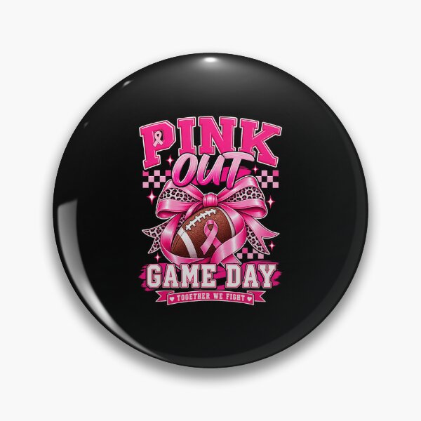 Item preview, Pink Out Game Day Breast Cancer Awareness Football designed and sold by Glow-Paw-Studio.
