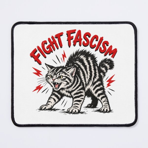 Item preview, Fight Fascism Hissing Cat - Anti Fascist Vintage Punk Cat Art designed and sold by LandFinStudio.