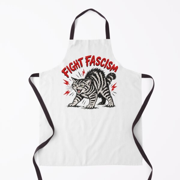 Item preview, Fight Fascism Hissing Cat - Anti Fascist Vintage Punk Cat Art designed and sold by LandFinStudio.