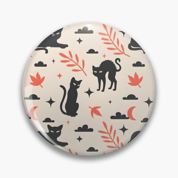 Item preview, Vintage Halloween Seamless Pattern with Black Cats and Crescent Moons designed and sold by interdesigner.