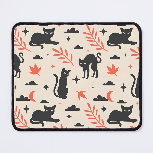Item preview, Vintage Halloween Seamless Pattern with Black Cats and Crescent Moons designed and sold by interdesigner.