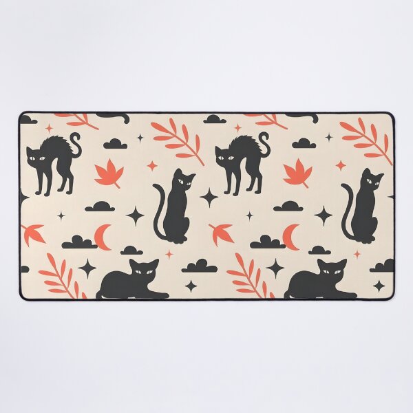 Item preview, Vintage Halloween Seamless Pattern with Black Cats and Crescent Moons designed and sold by interdesigner.
