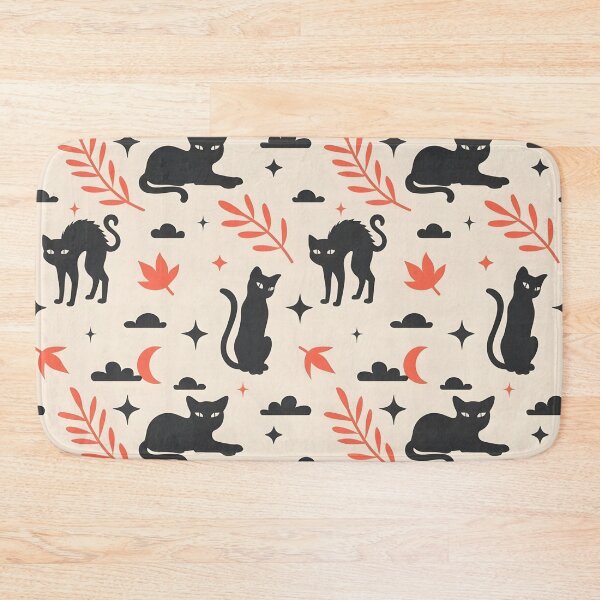 Item preview, Vintage Halloween Seamless Pattern with Black Cats and Crescent Moons designed and sold by interdesigner.