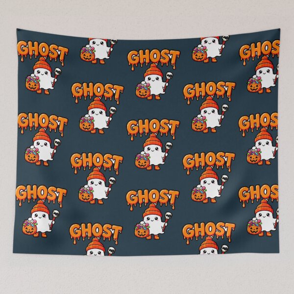 Item preview, Ghost Kawaii Halloween Candy Pumpkin Trick Or Treat designed and sold by AstronautMerch.