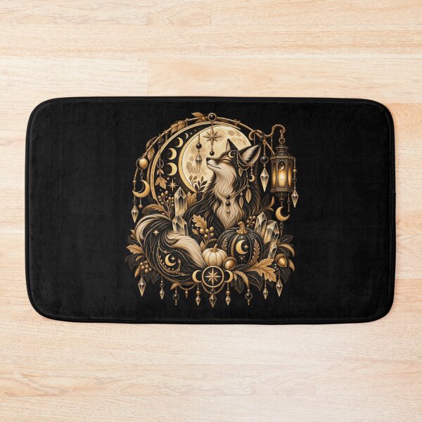 Item preview, Boho Celestial Sacred Gold Fox Moon Art designed and sold by BohoMysticArt.