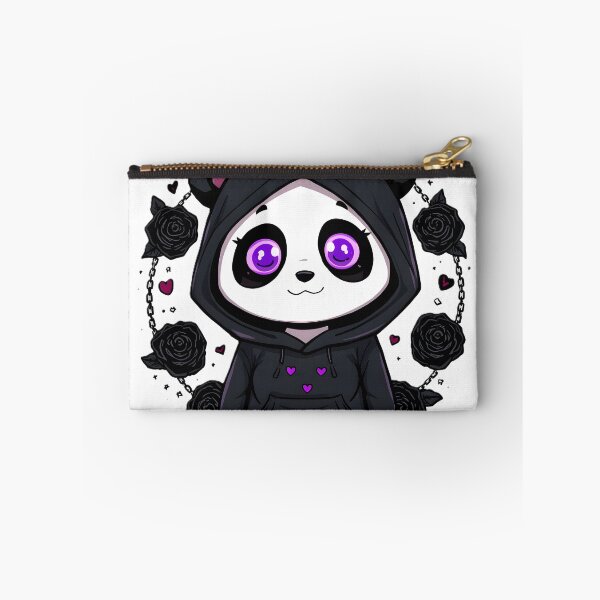 Item preview, Gothic Panda Hoodie | Cute Black Panda With Purple Eyes & Roses designed and sold by dreamz-world.