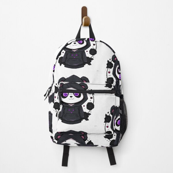 Item preview, Gothic Panda Hoodie | Cute Black Panda With Purple Eyes & Roses designed and sold by dreamz-world.