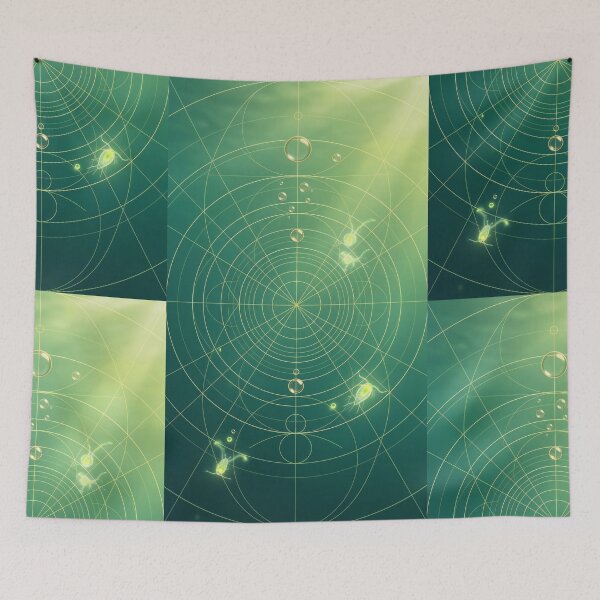 Item preview, Sacred Geometry Underwater Plankton Geometric Grid designed and sold by monkeybusiness.pt.
