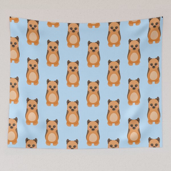 Item preview, Pattern of Cute Baby German Shepherd Dog - Kawaii Chibi illustration designed and sold by Agamaji.
