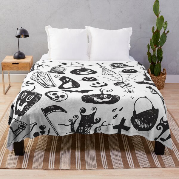Item preview, Spooky Hand-Drawn Halloween Doodles Seamless Pattern designed and sold by interdesigner.