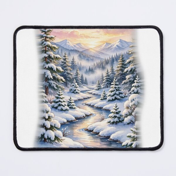 Item preview, Happy Little Winter Stream - Bob Ross Fan Art Holiday Tee designed and sold by KERK Art and Design.