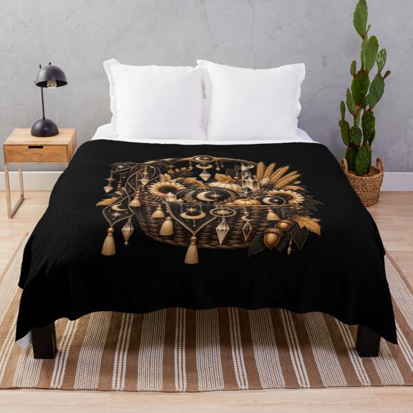 Item preview, Boho Celestial Sacred Gold Harvest Basket Art designed and sold by BohoMysticArt.