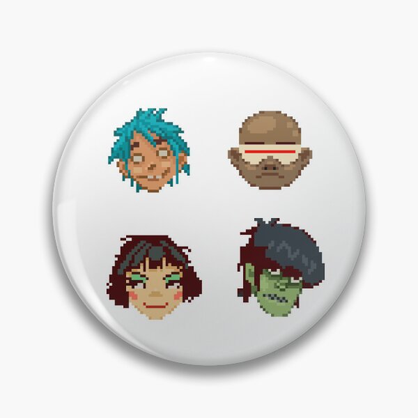 Artikelvorschau, Gorillaz Pixelart-Gesichter entworfen und verkauft von Zero Canon.