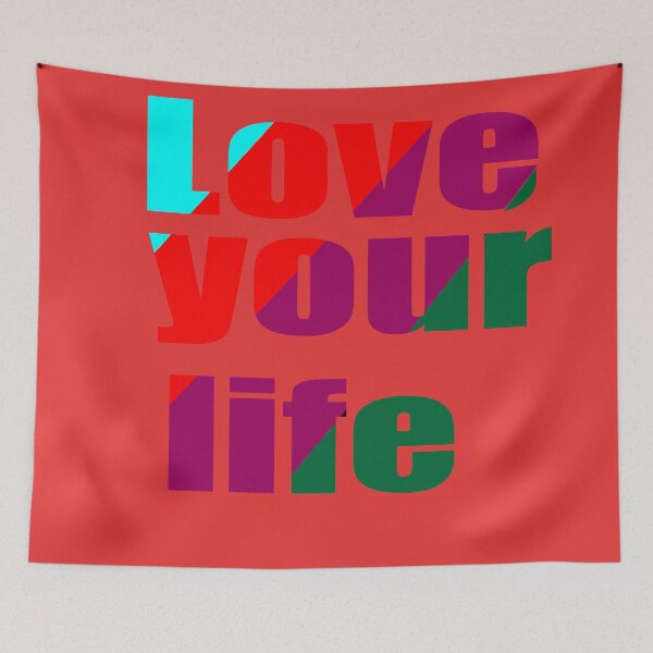 Item preview, Love Your Life - Colorful Abstract Typography Graphic Design designed and sold by Carftora786.
