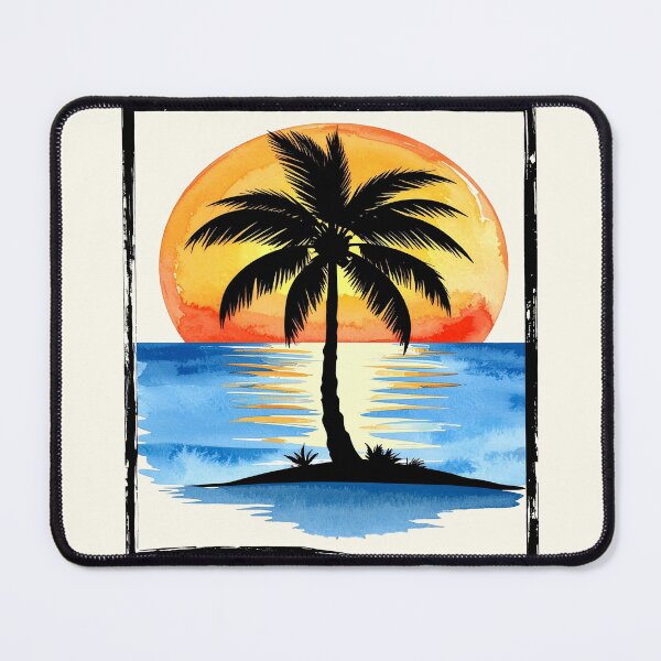 Item preview, Tropical sunset, summer evening with palm tree designed and sold by LiskoDesign.