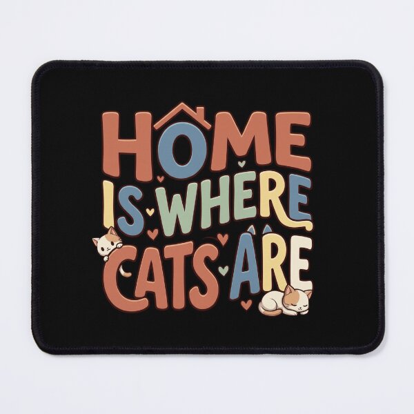 Item preview, Home Is Where Cats Are Cozy Retro Typography Cute Cat Owner Quote    designed and sold by mood-draftsman.