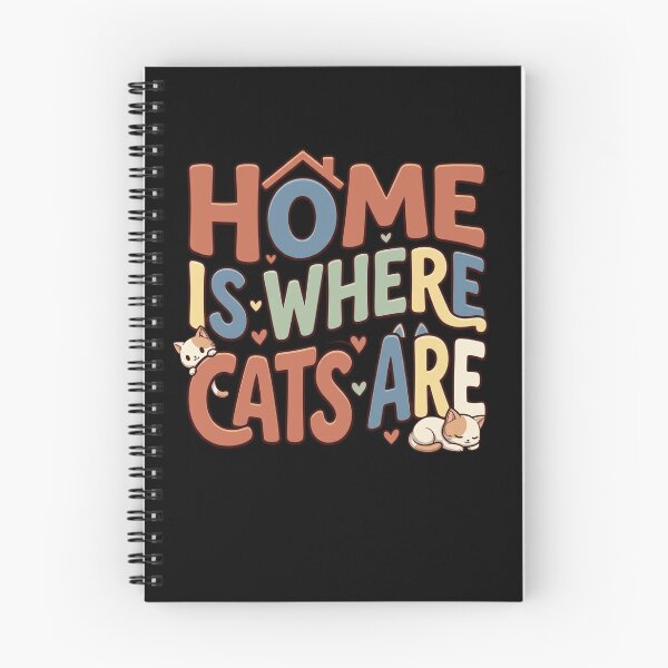 Item preview, Home Is Where Cats Are Cozy Retro Typography Cute Cat Owner Quote    designed and sold by mood-draftsman.