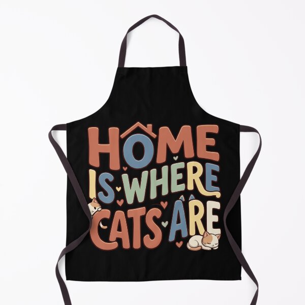 Item preview, Home Is Where Cats Are Cozy Retro Typography Cute Cat Owner Quote    designed and sold by mood-draftsman.
