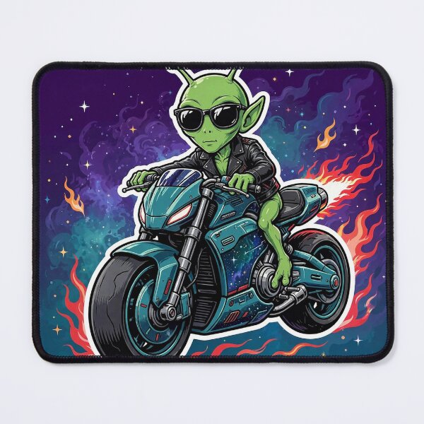 Item preview, Alien Biker Flaming Bike Art designed and sold by Gangster-Design.