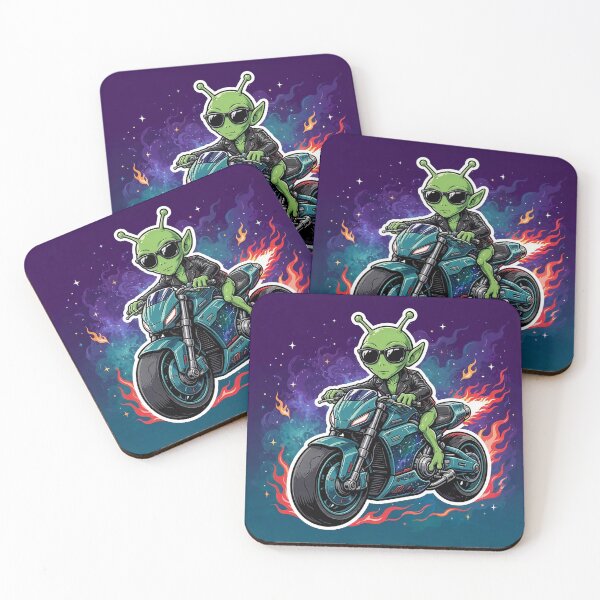 Item preview, Alien Biker Flaming Bike Art designed and sold by Gangster-Design.