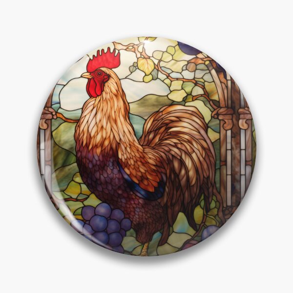 Item preview, Stained Glass Rooster Vineyard Art designed and sold by pinkal.
