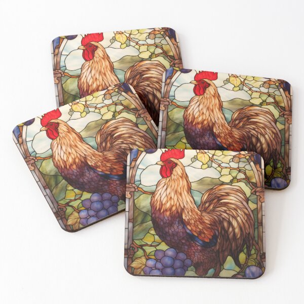 Item preview, Stained Glass Rooster Vineyard Art designed and sold by pinkal.