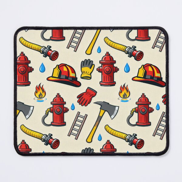 Item preview, Firefighter Equipment Hydrant Helmet Hose Pattern designed and sold by Mimoshi ⭐⭐⭐⭐⭐.