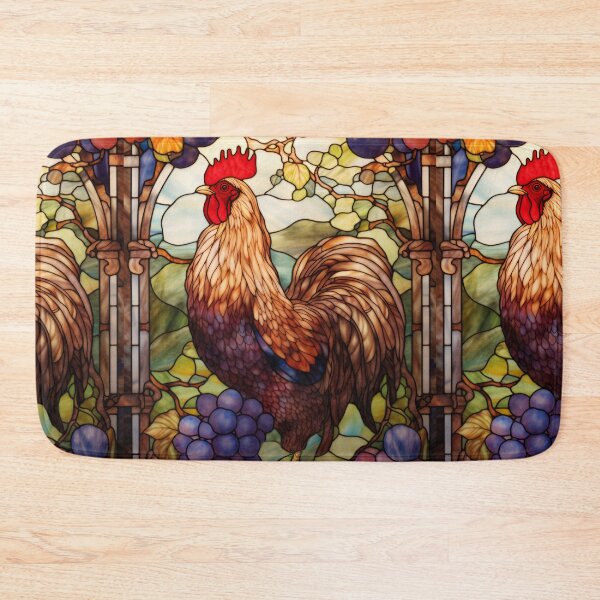 Item preview, Stained Glass Rooster Vineyard Art designed and sold by pinkal.