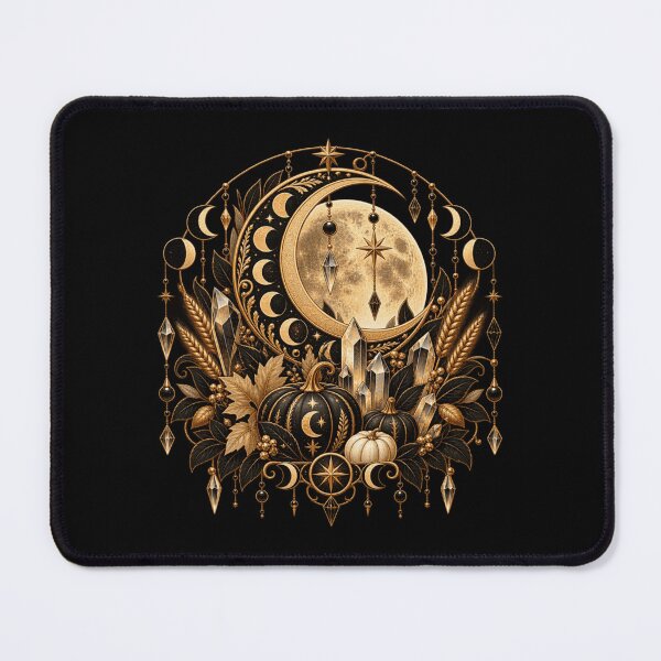 Item preview, Boho Celestial Sacred Gold Pumpkin Moon Art designed and sold by BohoMysticArt.