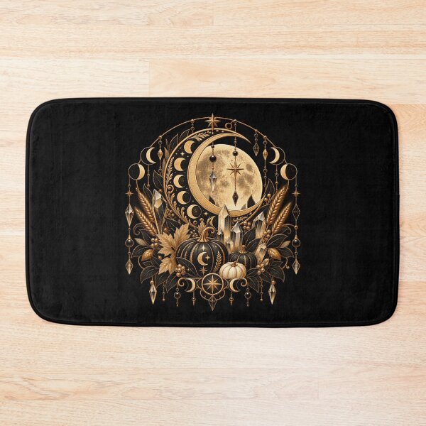 Item preview, Boho Celestial Sacred Gold Pumpkin Moon Art designed and sold by BohoMysticArt.