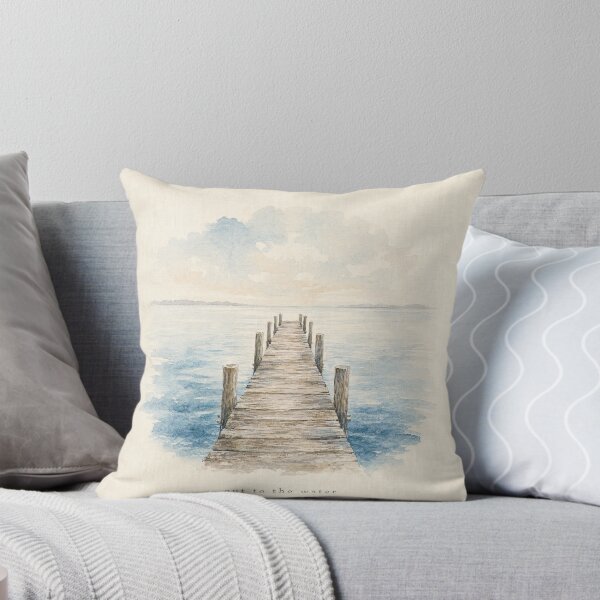 Item preview, Out to the Water Pier Illustration | Coastal Wall Art designed and sold by FixationStudio.