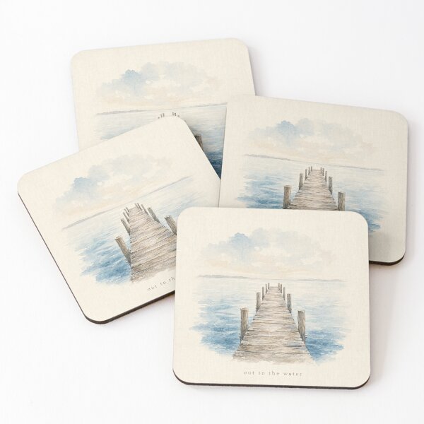Item preview, Out to the Water Pier Illustration | Coastal Wall Art designed and sold by FixationStudio.