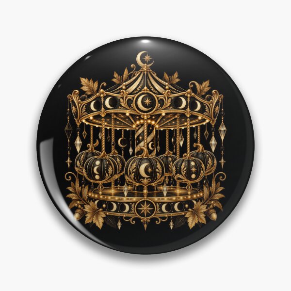 Item preview, Boho Celestial Sacred Gold Carousel Pumpkin Art designed and sold by BohoMysticArt.