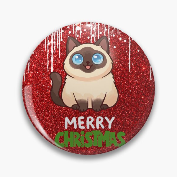Item preview, Cute Siamese Cat Merry Christmas Holiday Art designed and sold by stormk10.