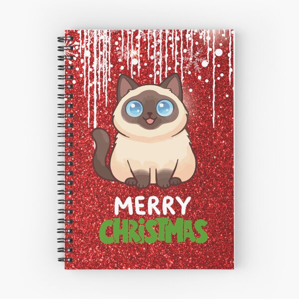 Item preview, Cute Siamese Cat Merry Christmas Holiday Art designed and sold by stormk10.