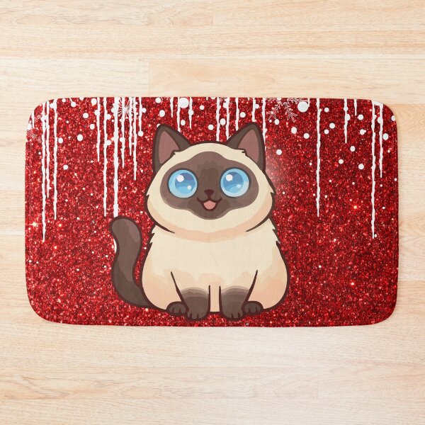 Item preview, Cute Siamese Cat Merry Christmas Holiday Art designed and sold by stormk10.