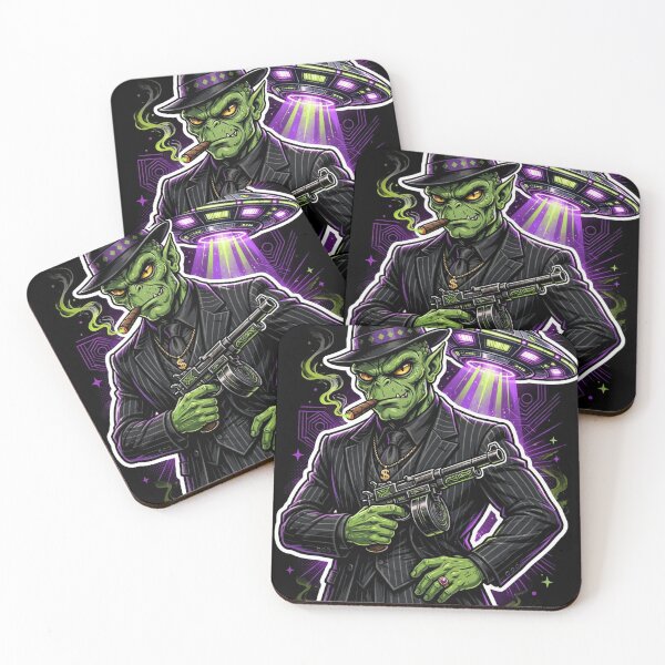 Item preview, Alien Mobster Tommy Gun Art designed and sold by Gangster-Design.