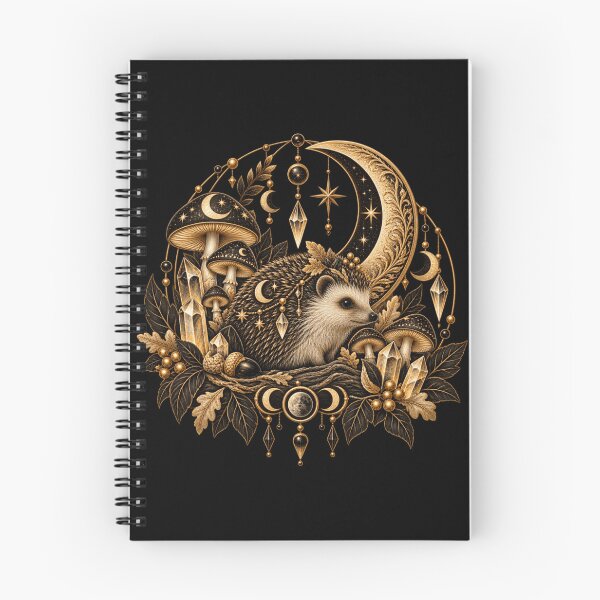 Item preview, Boho Celestial Sacred Gold Hedgehog Moon Art designed and sold by BohoMysticArt.