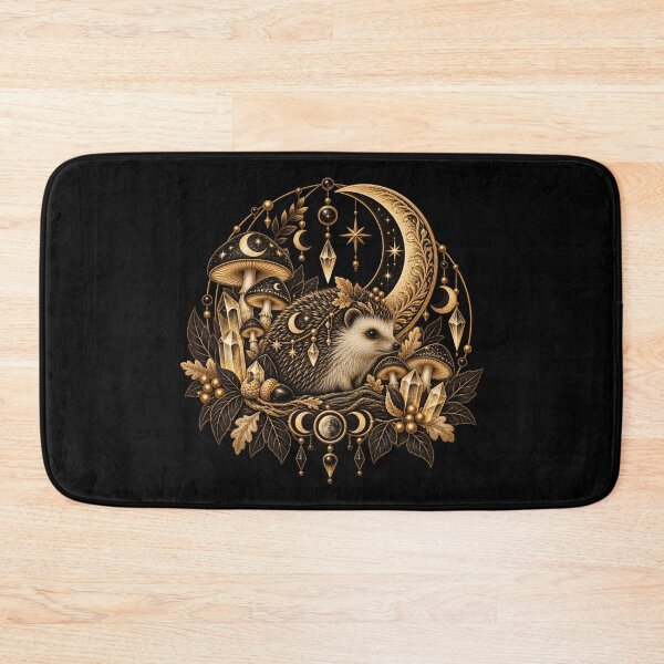 Item preview, Boho Celestial Sacred Gold Hedgehog Moon Art designed and sold by BohoMysticArt.
