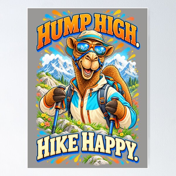 Item preview, Hump High. Hike Happy – Funny Lifestyle and Pets T-Shirt – Funny Camel T-Shirt Animal Graphic Camel T-Shirt designed and sold by Camel & Quirk.