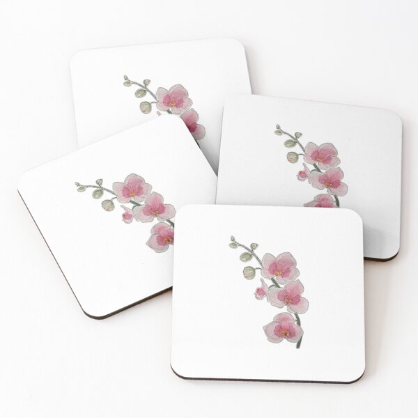 Item preview, orchid blossom flower floral pink watercolor art matcha spring bloom designed and sold by bunnylover4life.