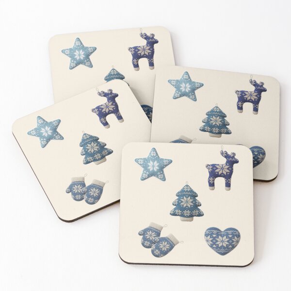 Item preview, Cozy Knit Christmas Blue 5-Piece Collection designed and sold by The-NOKU-Co.