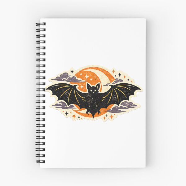 Item preview, Vintage Halloween Flying Bat with Crescent Moon and Stars Emblem designed and sold by interdesigner.