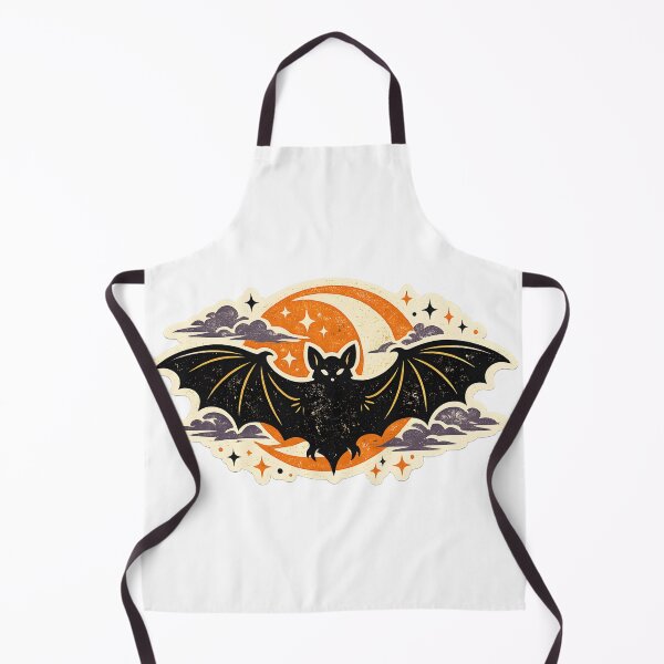 Item preview, Vintage Halloween Flying Bat with Crescent Moon and Stars Emblem designed and sold by interdesigner.