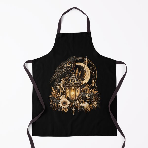 Item preview, Boho Celestial Sacred Gold Raven Lantern Art designed and sold by BohoMysticArt.