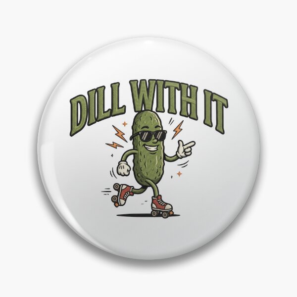 Item preview, DILL WITH IT Pickle Roller Skating Pun Gift designed and sold by ArtDesignTp.