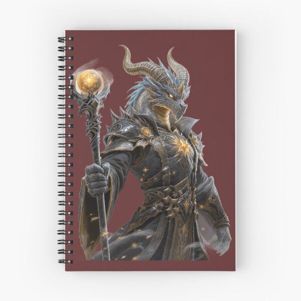 Item preview, Epic Dragonborn Sorcerer Fantasy Art / Dragon Mage with Magic Staff designed and sold by charmaroundyou.