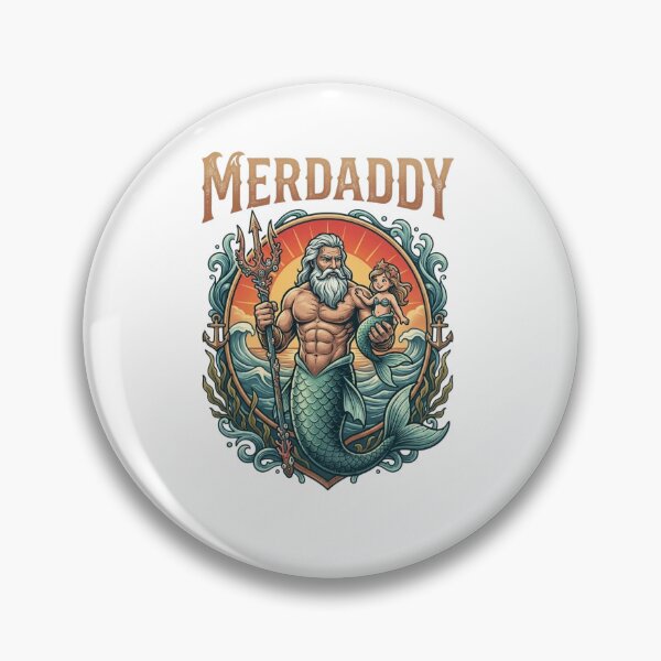 Item preview, Merdaddy Mermaid Dad and Daughter Ocean Trident designed and sold by designwiss.
