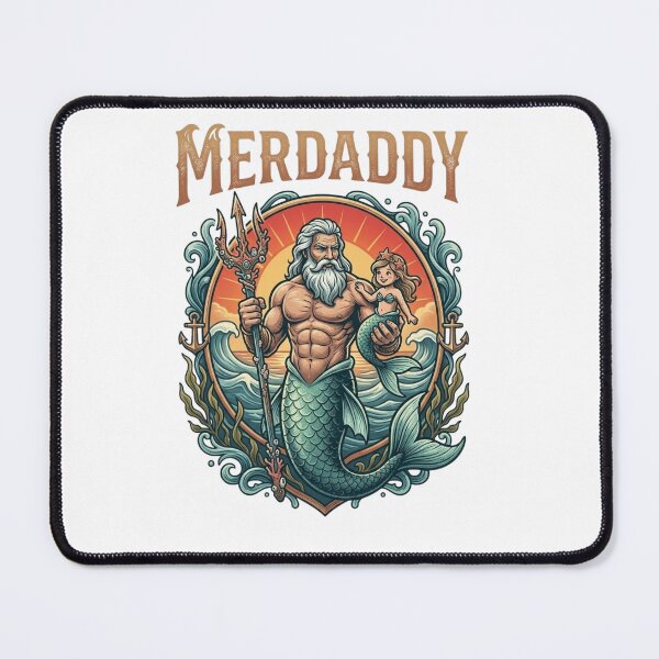 Item preview, Merdaddy Mermaid Dad and Daughter Ocean Trident designed and sold by designwiss.